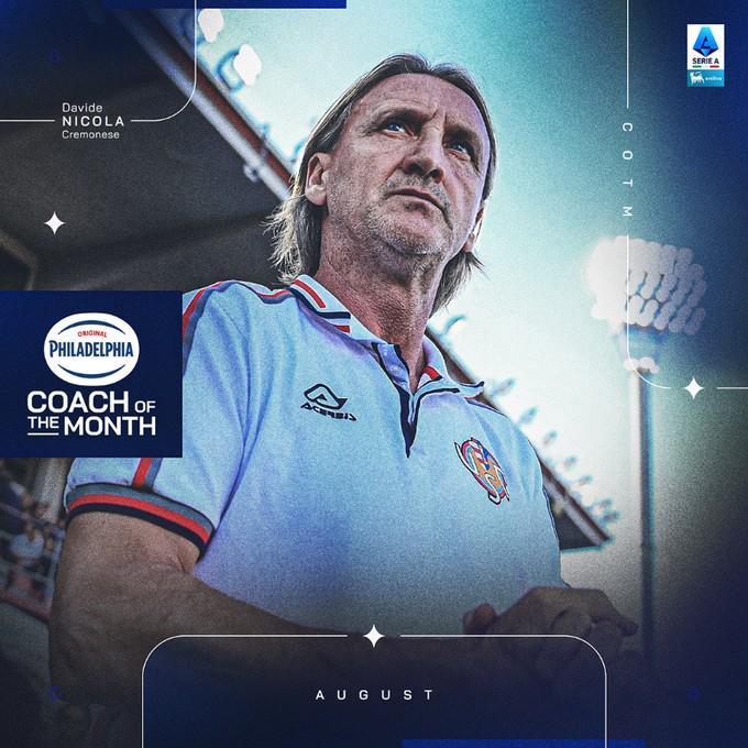 开局两连胜，克雷莫内塞主帅尼科拉当选意甲8月最佳教练